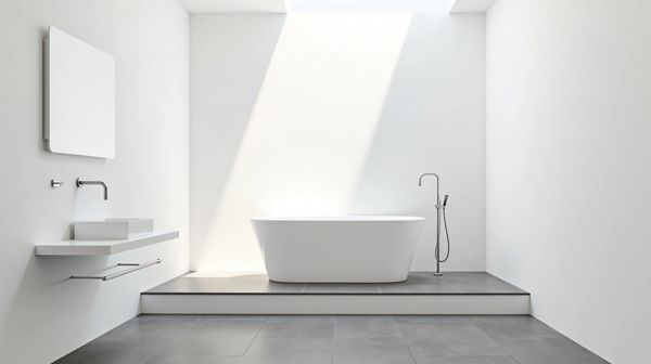Salle de bain épurée : le mitigeur monotrou qui affine les lignes